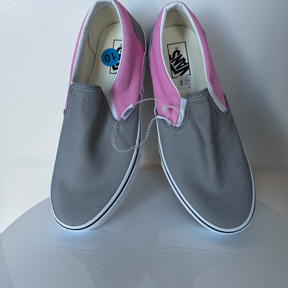 Vans Pink and Gray Slip-On Shoes
